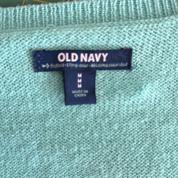 Old Navy Blue Lightweight Pullover Women's Long Sleeve Sweater Deep Scoop Neck M - Picture 3 of 6